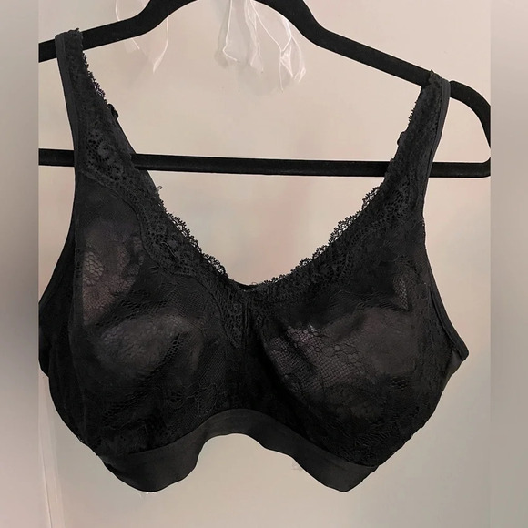 IZOD 1X Black full cup adjustable width back and shoulder straps, lace 30’L Dcup - Picture 1 of 8